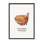 Zestia Siyah Çerçeveli Tablo, Ramen Kasesi, Mutfak Dekoru, Eğlenceli Tipografi Poster No: 106637 70 x 100