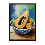 Zestia Siyah Çerçeveli Tablo, Tropik Papaya – Egzotik Renkler, Mutfak Dekoru Poster No: 113220 70 x 100