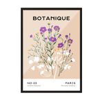 Zestia Siyah Çerçeveli Tablo Yabani Çiçekler - Botanique Paris Salon Dekoru Poster 100776, 21 x 30