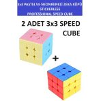 ZETCONCEPT 2 Adet 3x3 Zeka Sabır Küpü Neon Ve Pastel Renkli Profesyonel Speed Cube