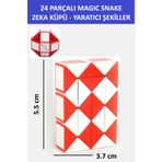 ZETCONCEPT 24 PARÇALI YARATICI MAGIC SNAKE CUBE -SİHİRLİ YILAN ZEKA SABIR KÜPÜ - RENK: KIRMIZI