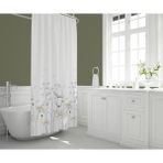 Zethome 8441 Tropik 1X120X200 cm Beyaz Banyo Tek Kanat Duş Perdesi