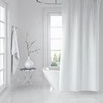 Zethome Banyo Duş Perdesi 0010 Beyaz 120x200 Perde Borusu Askı Aparatı 90x130 Hediyeli