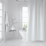 Zethome Banyo Duş Perdesi 0010 Beyaz 120x200 Perde Borusu Askı Aparatı 90x130 Hediyeli