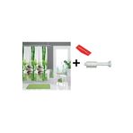 Zethome Banyo Duş Perdesi 10056 120x200 Perde Borusu Askı Aparatı 90x130 Hediyeli