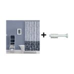 Zethome Banyo Duş Perdesi 110 x 200 cm Perde Borusu Askı Aparatı 90 x 130 cm