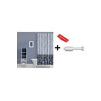 Zethome Banyo Duş Perdesi 2102 110x200 Perde Borusu Askı Aparatı 90x130 Hediyeli