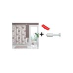 Zethome Banyo Duş Perdesi 2345 120x200 Perde Borusu Askı Aparatı 90x130 Hediyeli