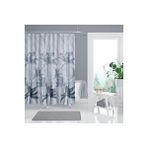 Zethome Banyo Duş Perdesi 5104 120x200 Perde Borusu Askı Aparatı 90x130 Hediyeli Gri