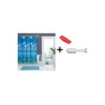 Zethome Banyo Duş Perdesi 8852 120x200 Perde Borusu Askı Aparatı 90x130 Hediyeli