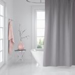 Zethome Banyo Duş Perdesi Gri 120x200 Perde Borusu Askı Aparatı 90x130 Hediyeli
