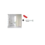 Zethome Banyo Duş Perdesi Krem 120x200 Perde Borusu Askı Aparatı 90x130 Hediyeli