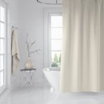 Zethome Banyo Duş Perdesi Krem 180x200 Perde Borusu Askı Aparatı 120x200 Hediyeli