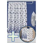 Zethome Banyo Perdesi 1x100x200 Tek Kanat Duş Perdesi Halka Hediyeli Ve Çamaşır Makina Örtüsü 3795 Mavi