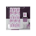 Zethome Banyo Perdesi 1x110x200 Tek Kanat Duş Perdesi Halka Hediyeli Duşakabin Perdesi 4954 Pembe