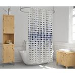 Zethome Banyo Perdesi 1x110x200 Tek Kanat Duş Perdesi Halka Hediyeli Duşakabin Perdesi 4961 Mavi
