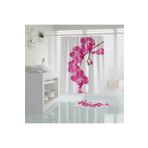 Zethome Banyo Perdesi 1x120x200 Tek Kanat Duş Perdesi Halka Duşakabin Perdesi Orchid
