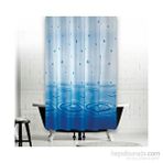 Zethome Banyo Perdesi 1x120x200 Tek Kanat Duş Perdesi Halka Hediyeli Duşakabin Perdesi 5020 Mavi