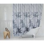 Zethome Banyo Perdesi 1x120x200 Tek Kanat Duş Perdesi Halka Hediyeli Duşakabin Perdesi 5104 Gri