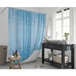 Zethome Banyo Perdesi 1x120x200 Tek Kanat Duş Perdesi Halka Hediyeli Duşakabin Perdesi 6303 Mavi