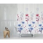 Zethome Banyo Perdesi 1x120x200 Tek Kanat Duş Perdesi Halka Hediyeli Duşakabin Perdesi 8747 Beyaz