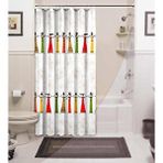 Zethome Banyo Perdesi 1x120x200 Tek Kanat Duş Perdesi Halka Hediyeli Duşakabin Perdesi Afrika Beyaz
