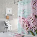 Zethome Banyo Perdesi 1x120x200 Tek Kanat Duş Perdesi Halka Hediyeli Duşakabin Perdesi Lilac Mor