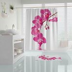 Zethome Banyo Perdesi 1x120x200 Tek Kanat Duş Perdesi Halka Hediyeli Duşakabin Perdesi Orchid Mor