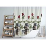 Zethome Banyo Perdesi 1x180x200 Tek Kanat Duş Perdesi Halka Hediyeli Duşakabin Perdesi 12005 Çok Renkli