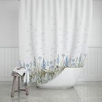 Zethome Banyo Perdesi 1x180x200 Tek Kanat Duş Perdesi Halka Hediyeli Duşakabin Perdesi 2558 Beyaz