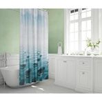 Zethome Banyo Perdesi 1x180x200 Tek Kanat Duş Perdesi Halka Hediyeli Duşakabin Perdesi 5075 Mavi