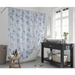 Zethome Banyo Perdesi 1x180x200 Tek Kanat Duş Perdesi Halka Hediyeli Duşakabin Perdesi 5875 Mavi