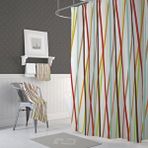 Zethome Banyo Perdesi 1x180x200 Tek Kanat Duş Perdesi Halka Hediyeli Duşakabin Perdesi 6710 Çok Renkli