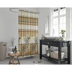 Zethome Banyo Perdesi 1x180x200 Tek Kanat Duş Perdesi Halka Hediyeli Duşakabin Perdesi 7708 Kahverengi