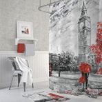 Zethome Banyo Perdesi 1x180x200 Tek Kanat Duş Perdesi Halka Hediyeli Duşakabin Perdesi Bigben Çok Renkli
