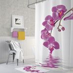 Zethome Banyo Perdesi 1x180x200 Tek Kanat Duş Perdesi Halka Hediyeli Duşakabin Perdesi Orchid Mor