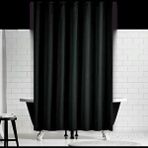 Zethome Banyo Perdesi 1x180x200 Tek Kanat Duş Perdesi Halka Hediyeli Duşakabin Perdesi Siyah 0010