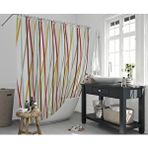 Zethome Banyo Perdesi 1x240x200 Tek Kanat Duş Perdesi Halka Hediyeli Duşakabin Perdesi 6710 Beyaz
