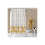 Zethome Banyo Perdesi 2x100x200 Çift Kanat Duş Perdesi Halka Hediyeli 4910 Beyaz