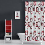 Zethome Banyo Perdesi 2x110x200 Çift Kanat Duş Perdesi Halka Hediyeli Duşakabin Perdesi 4954 Karma Beyaz