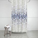 Zethome Banyo Perdesi 2x110x200 Çift Kanat Duş Perdesi Halka Hediyeli Duşakabin Perdesi 4961 Mavi