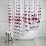 Zethome Banyo Perdesi 2x110x200 Çift Kanat Duş Perdesi Halka Hediyeli Duşakabin Perdesi 4961 Pembe