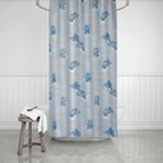 Zethome Banyo Perdesi 2x110x200 Çift Kanat Duş Perdesi Halka Hediyeli Duşakabin Perdesi 7085 Mavi