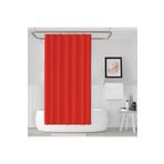 Zethome Banyo Perdesi 2x120x200 Çift Kanat Duş Perdesi Halka Hediyeli 0010 Kırmızı