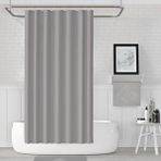 Zethome Banyo Perdesi 2x120x200 Çift Kanat Duş Perdesi Halka Hediyeli Duşakabin Perdesi 0010 Gri