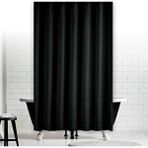 Zethome Banyo Perdesi 2x120x200 Çift Kanat Duş Perdesi Halka Hediyeli Duşakabin Perdesi 0010 Siyah