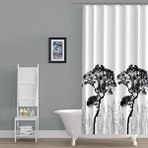 Zethome Banyo Perdesi 2x120x200 Çift Kanat Duş Perdesi Halka Hediyeli Duşakabin Perdesi 3391 Beyaz