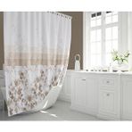 Zethome Banyo Perdesi 2x120x200 Çift Kanat Duş Perdesi Halka Hediyeli Duşakabin Perdesi 4131 Beyaz