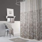 Zethome Banyo Perdesi 2x120x200 Çift Kanat Duş Perdesi Halka Hediyeli Duşakabin Perdesi 4247 Beyaz