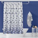 Zethome Banyo Perdesi 3795 2x100x200, Perde Borusu Askı Aparatı Köşe Boru Beyaz Hediyeli, Duş Perdesi Seti